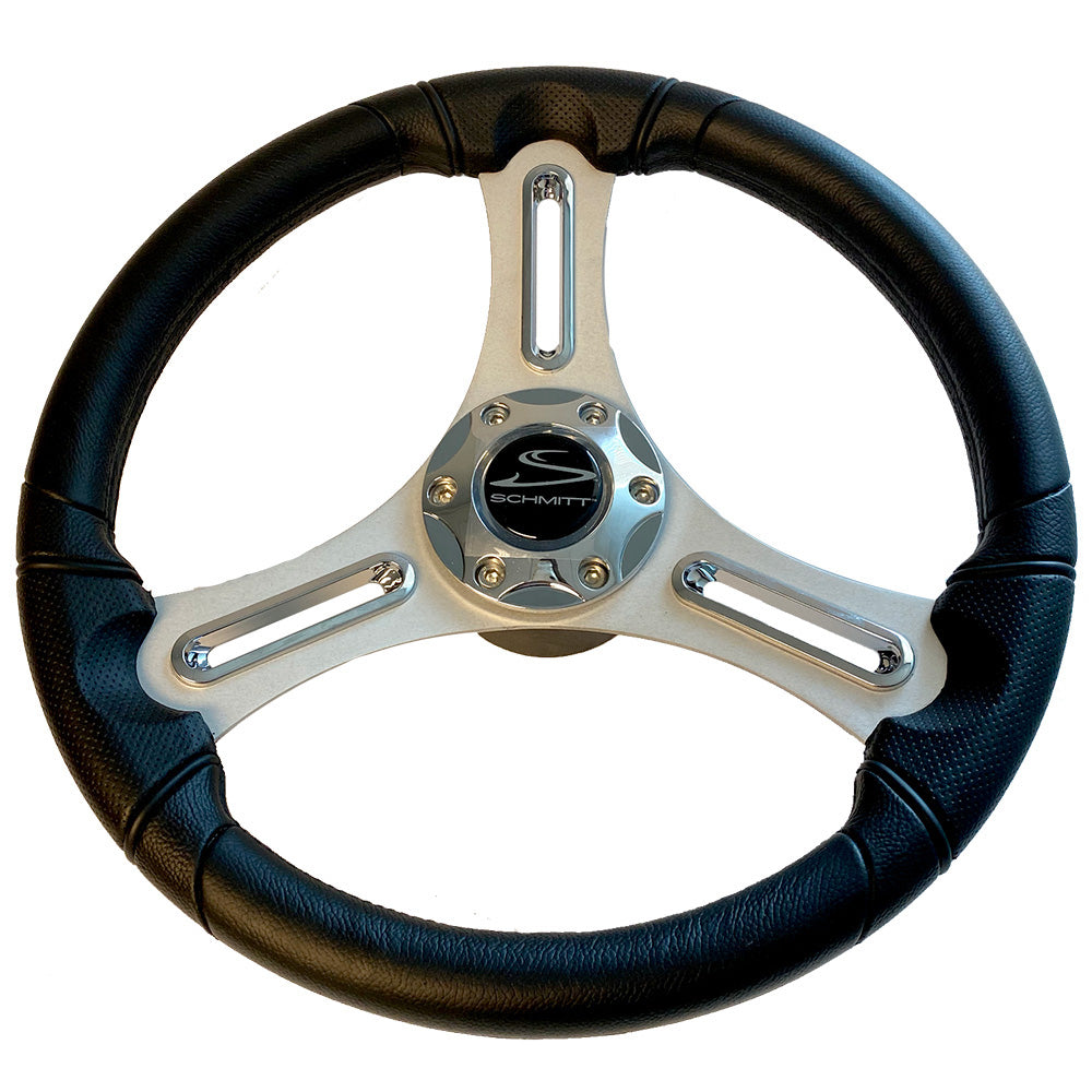 Schmitt Marine Torcello 14 Wheel 03 Series Polyurethane Wheel wChrome Trim Cap Brushed Spokes 34 Tapered Shaft