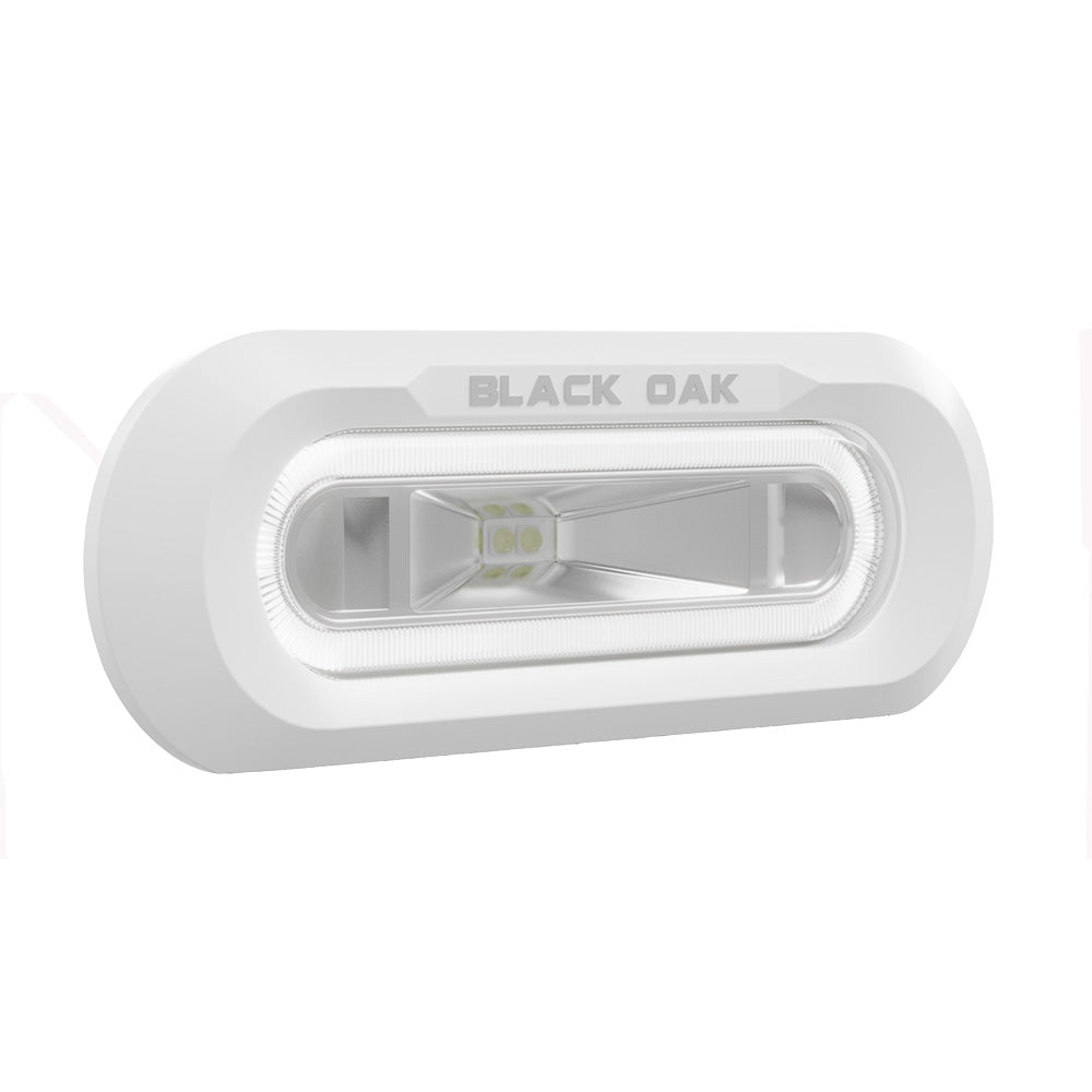 Black Oak Low Pro Marine Spreader Light Flush Mount White Housing White LED MLPSFW