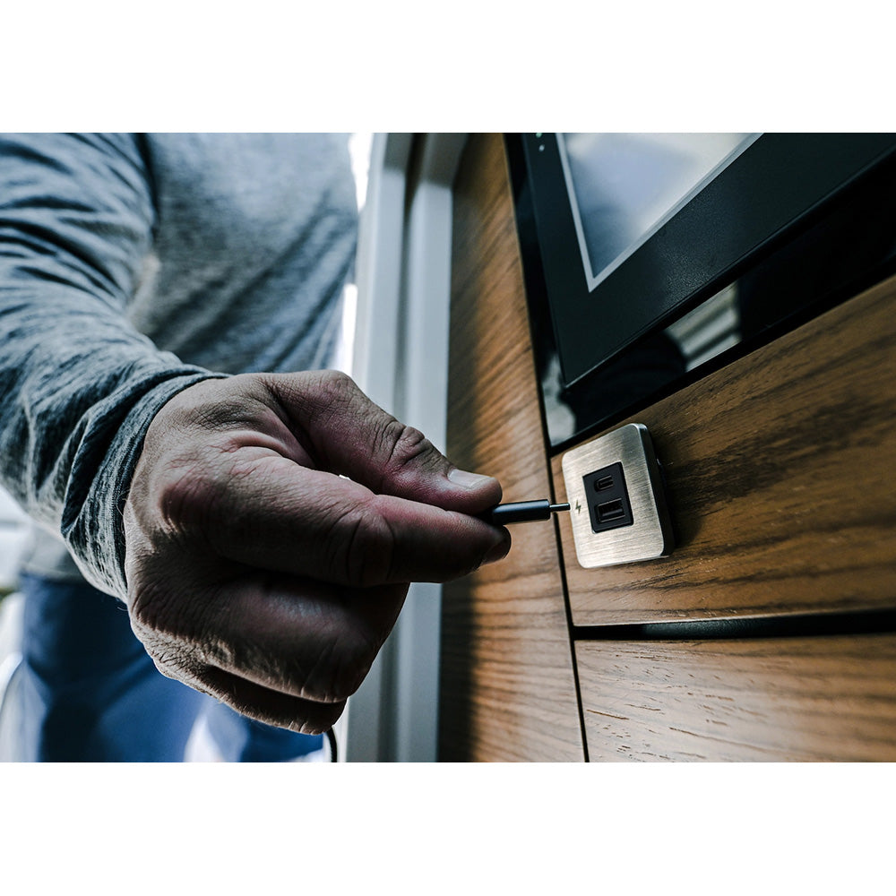 Scanstrut TILE USBAUSBC Interior Charging Socket 1224V Stainless Steel Bezel SCTILE11