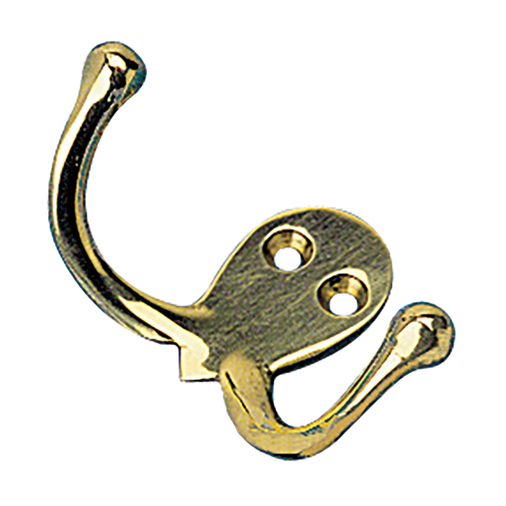 SeaDog Double Coat Hook Cast Brass 6715101