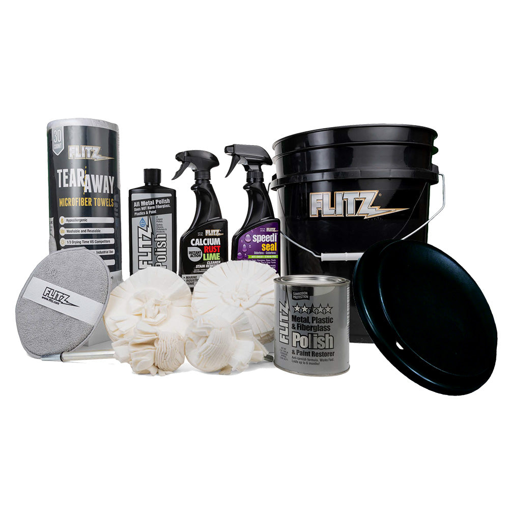 Flitz 5Gallon Black Bucket Detailers Kit C209BB