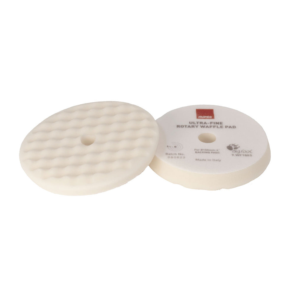 RUPES Velcro Waffle UltraFine Polishing Foam Pad fRotary Polishers 90mm White 9WF90S