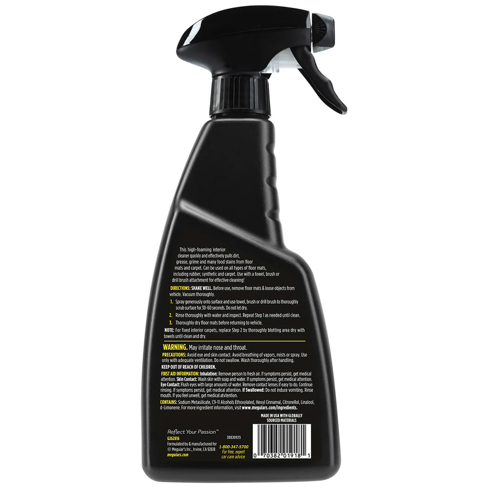 Meguiars Foaming Floor Mat Carpet Cleaner 16oz G262816