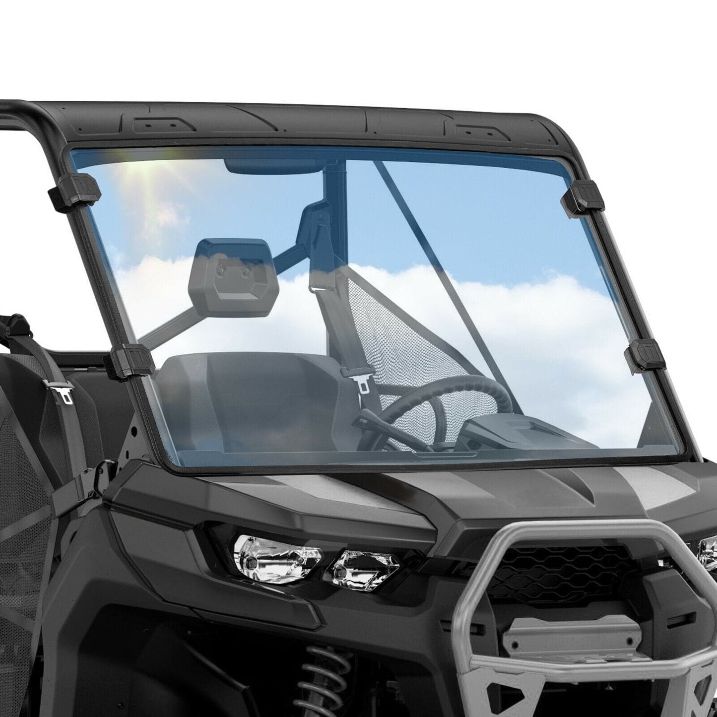 Heavy Duty Front Full Windshield For Can Am Defender HD 5 /8 /10 /MAX - KEMIMOTO
