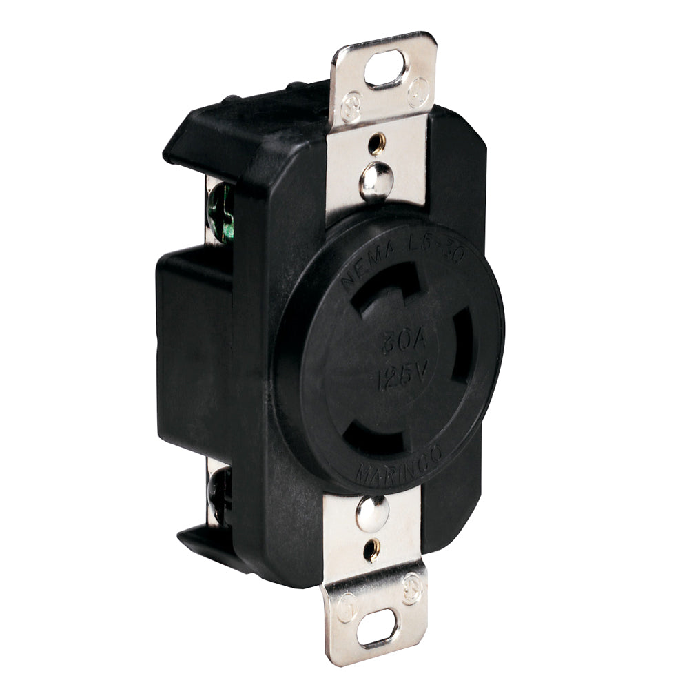 Marinco 305CRRB 125V 30Amp Locking Receptacle Black 305CRRB