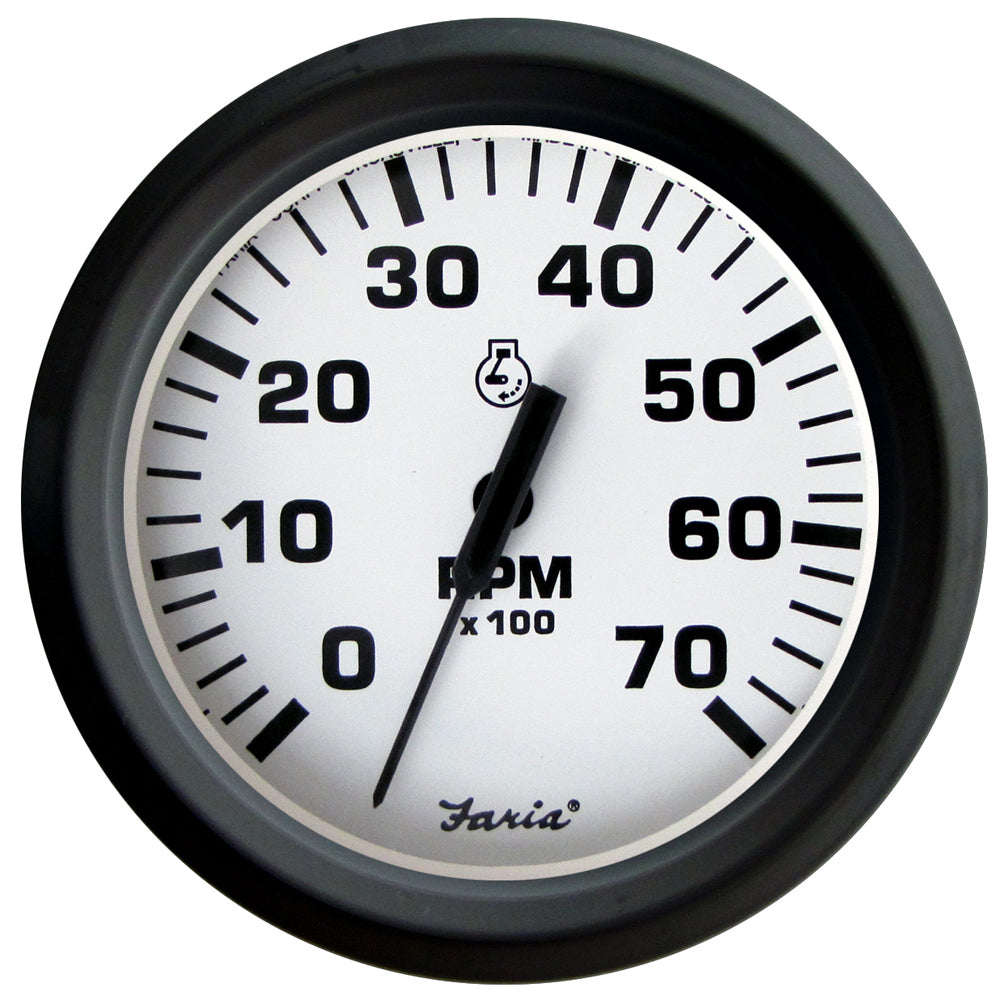 Faria Euro White 4 Tachometer 7000 RPM Gas Outboards 32905