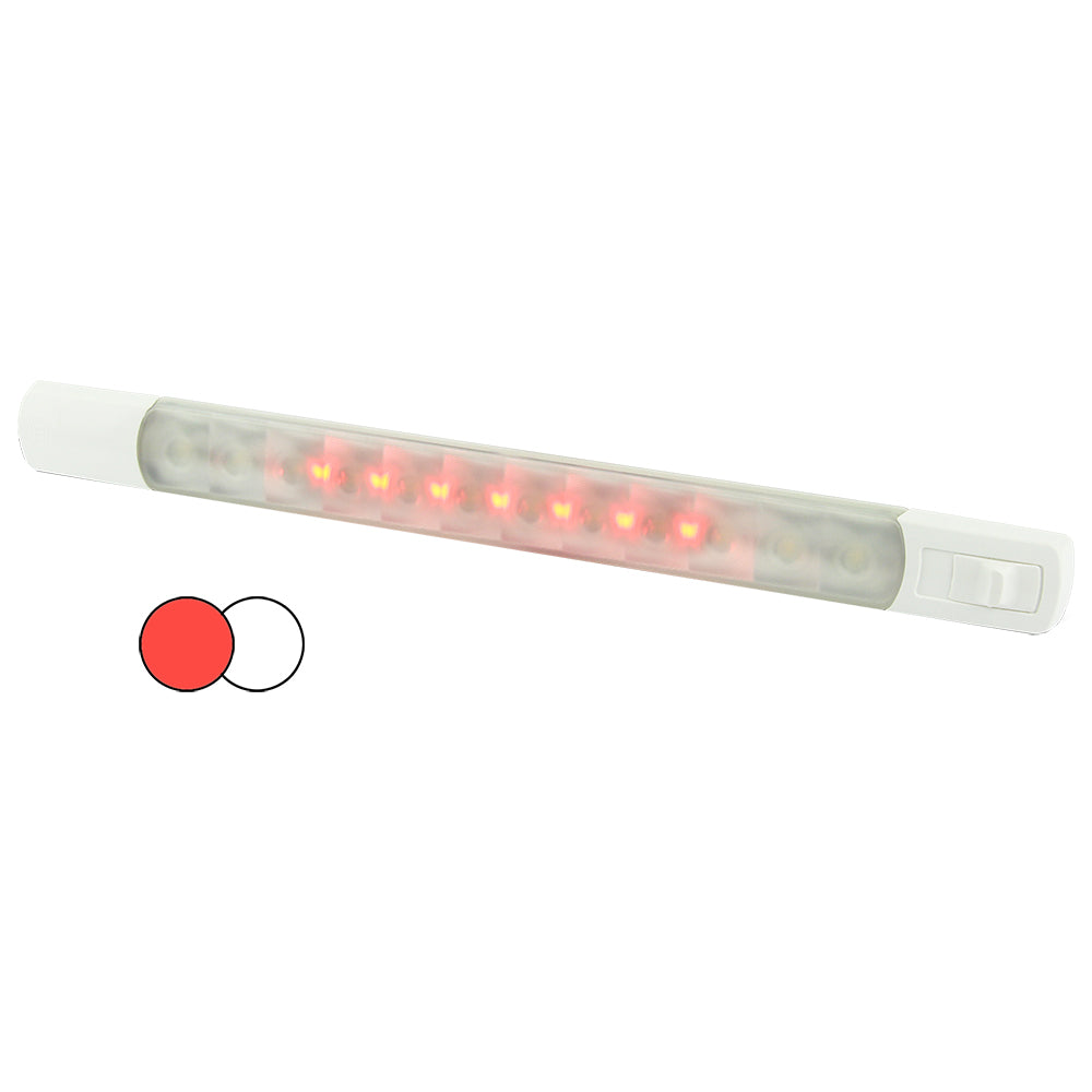 Hella Marine Surface Strip Light wSwitch WhiteRed LEDs 12V 958121001