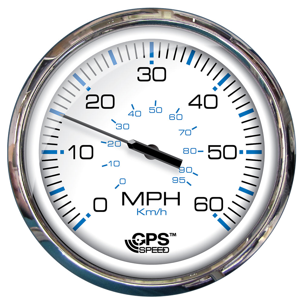 Faria Chesapeake White SS 5 Speedometer 60 MPH GPSStudded 33861