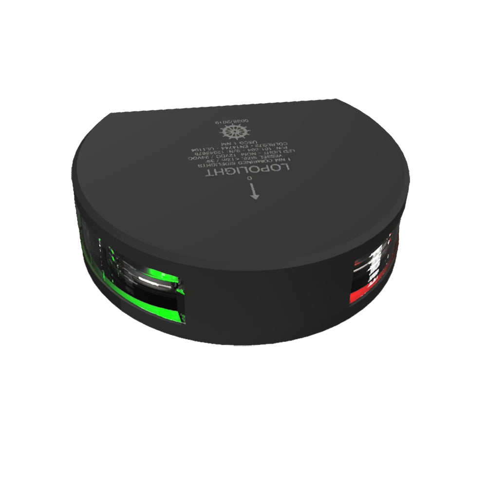 Lopolight Series 101004 Starboard Port Side Light 1NM Vertical Mount GreenRed Black Housing 101004B