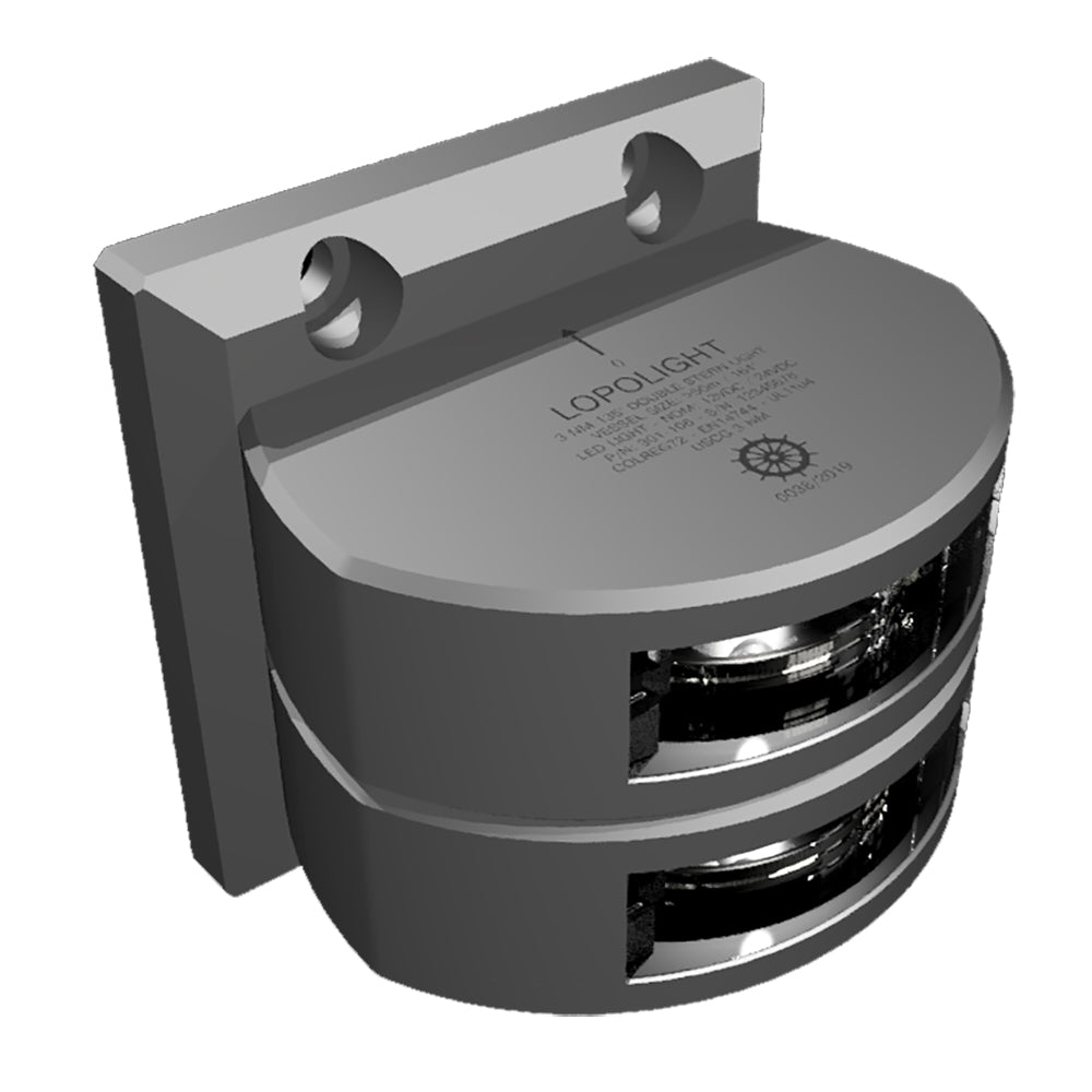 Lopolight Series 301106 Double Stacked Stern Light 3NM Vertical Mount White Silver Housing 301106ST