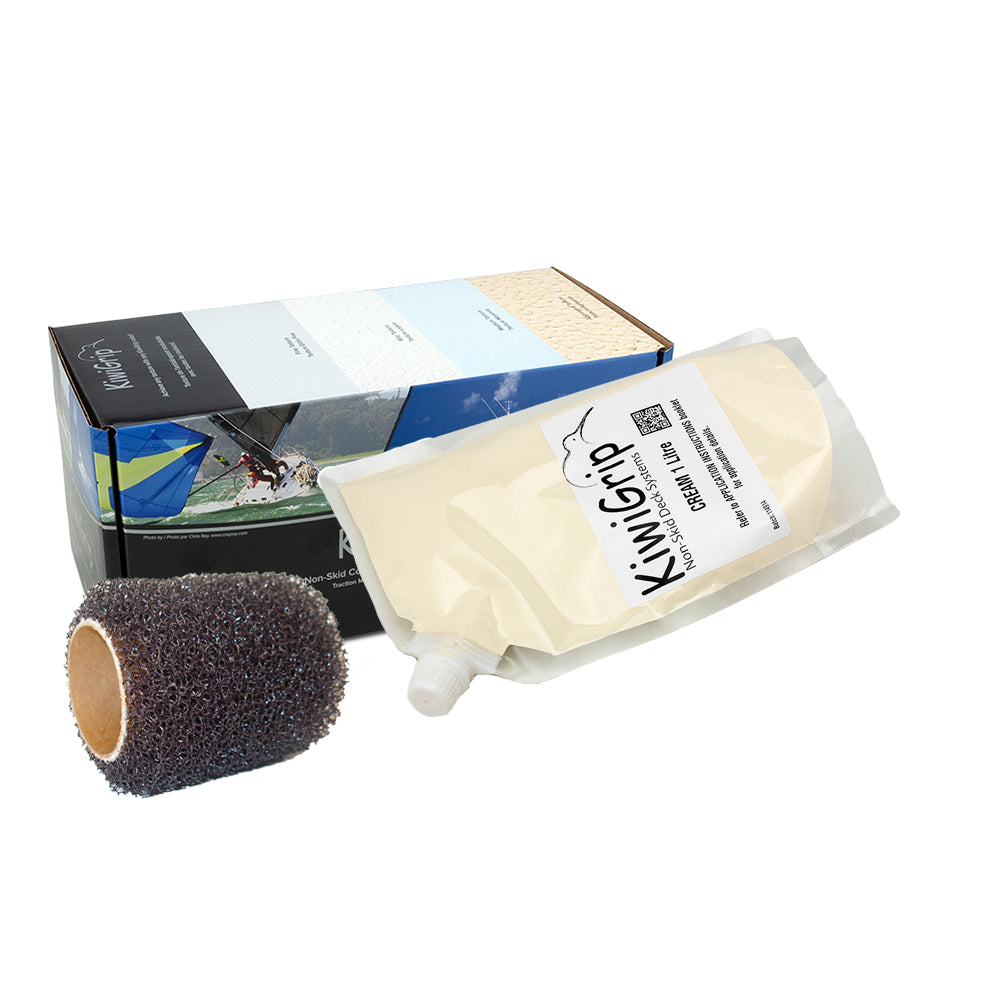 KiwiGrip 1 Liter Pouch Cream w4 Roller KG1CPR