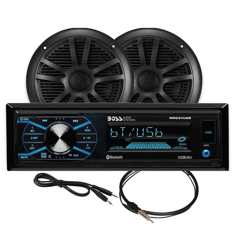 Boss Audio MCBK634B6 Marine Stereo 65 Speaker Kit Black MCBK634B6