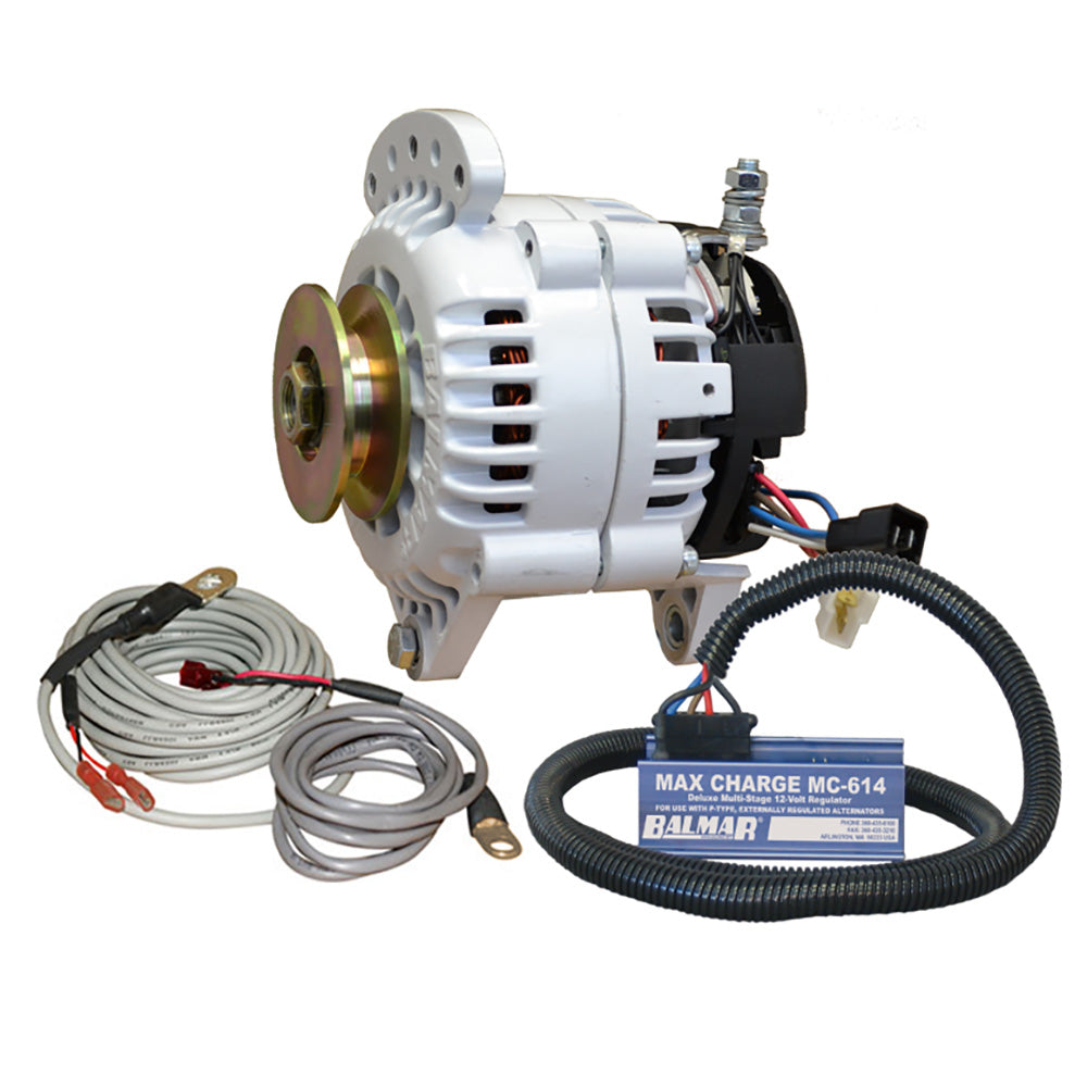 Balmar Alternator 100 AMP Kit 12V 315 Dual Foot Saddle Single Vee Pulley Regulator Temp Sensor 60YPMC100SV