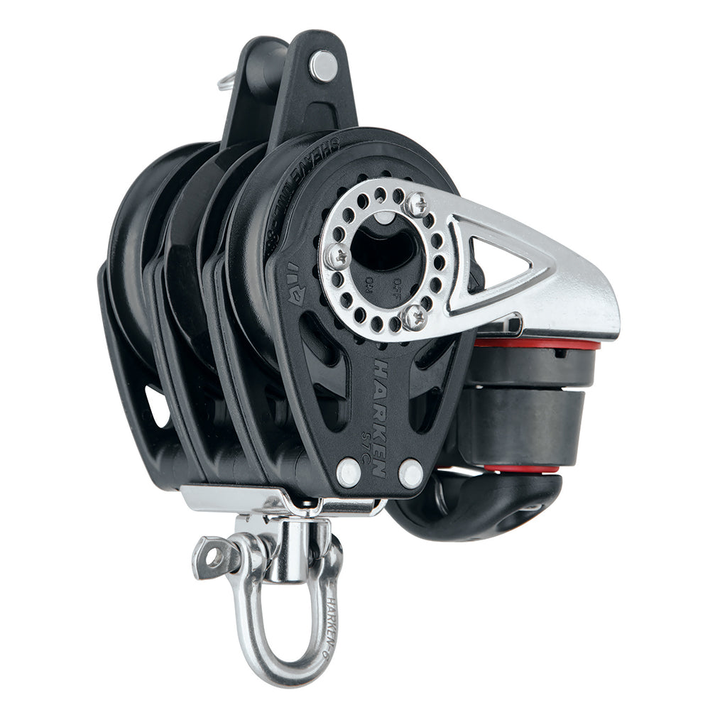 Harken 57mm Triple Carbo Block Swivel Becket Cam Cleat 2141