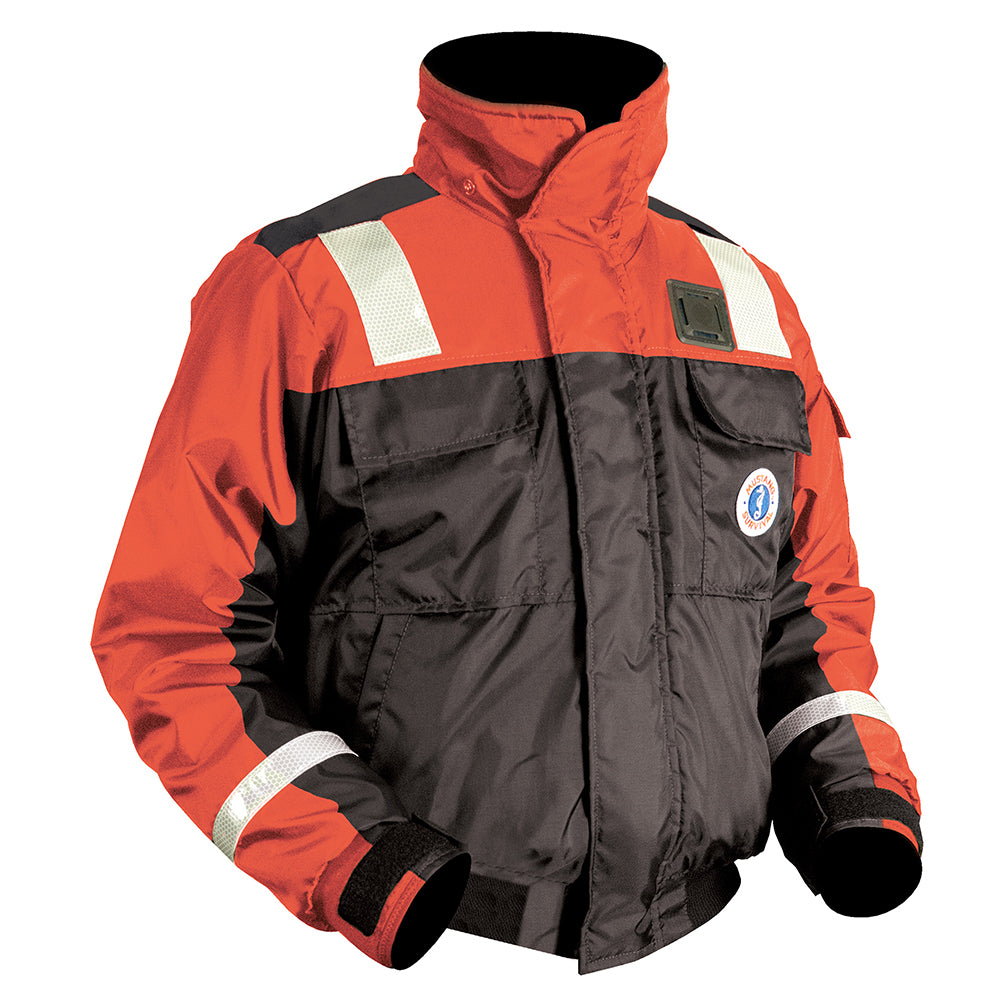 Mustang Classic Flotation Bomber Jacket wReflective Tape OrangeBlack Medium MJ6214T133M206