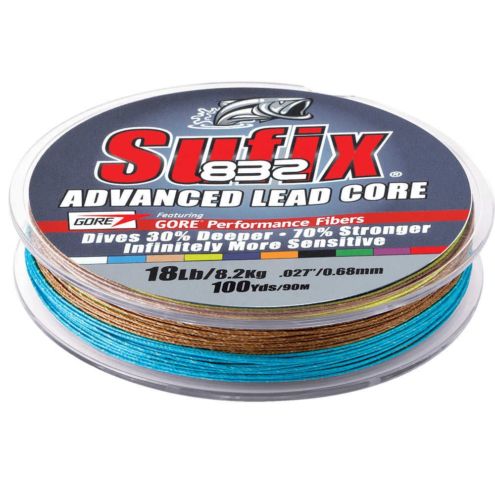 Sufix 832 Advanced Lead Core 18lb 10Color Metered 100 yds 658118MC