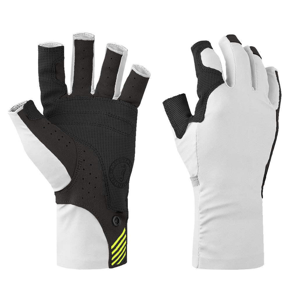 Mustang Traction UV Open Finger Gloves White Black Medium MA6007267M267
