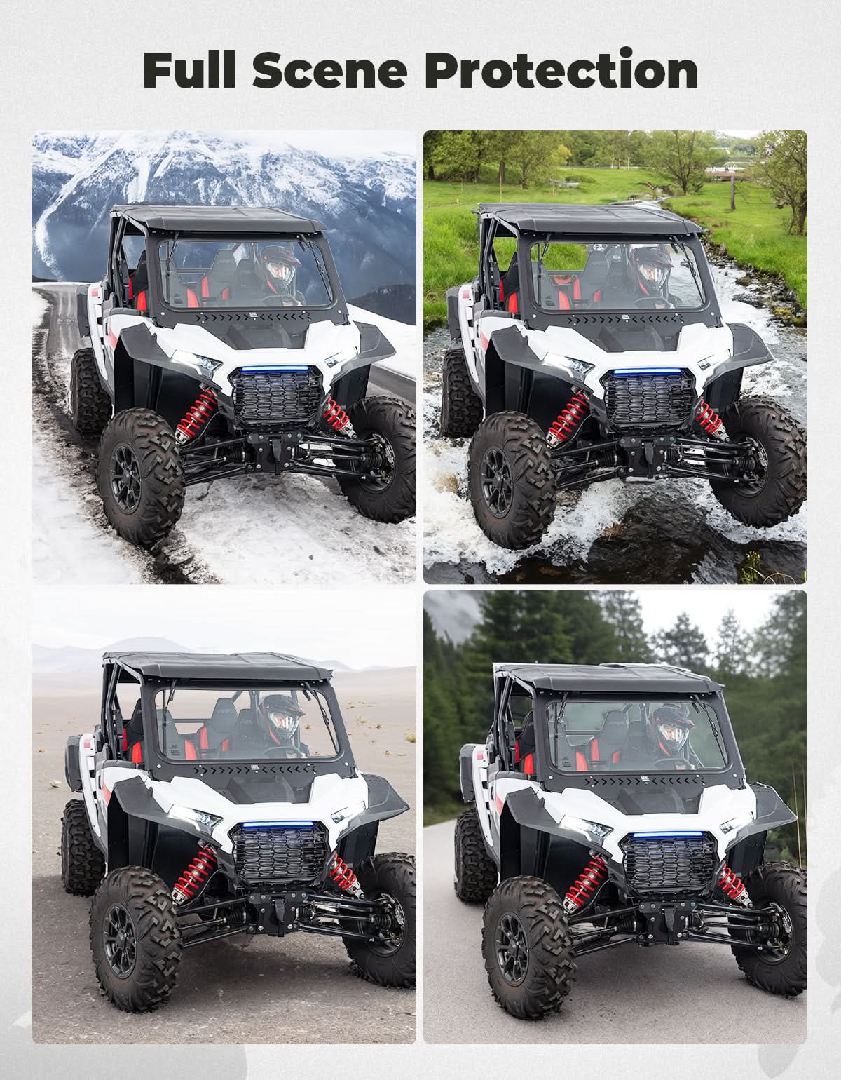 Glass Windshield with 2 Manual Wipers for 2024-2025 Polaris RZR XP 1000 / 4 - Kemimoto