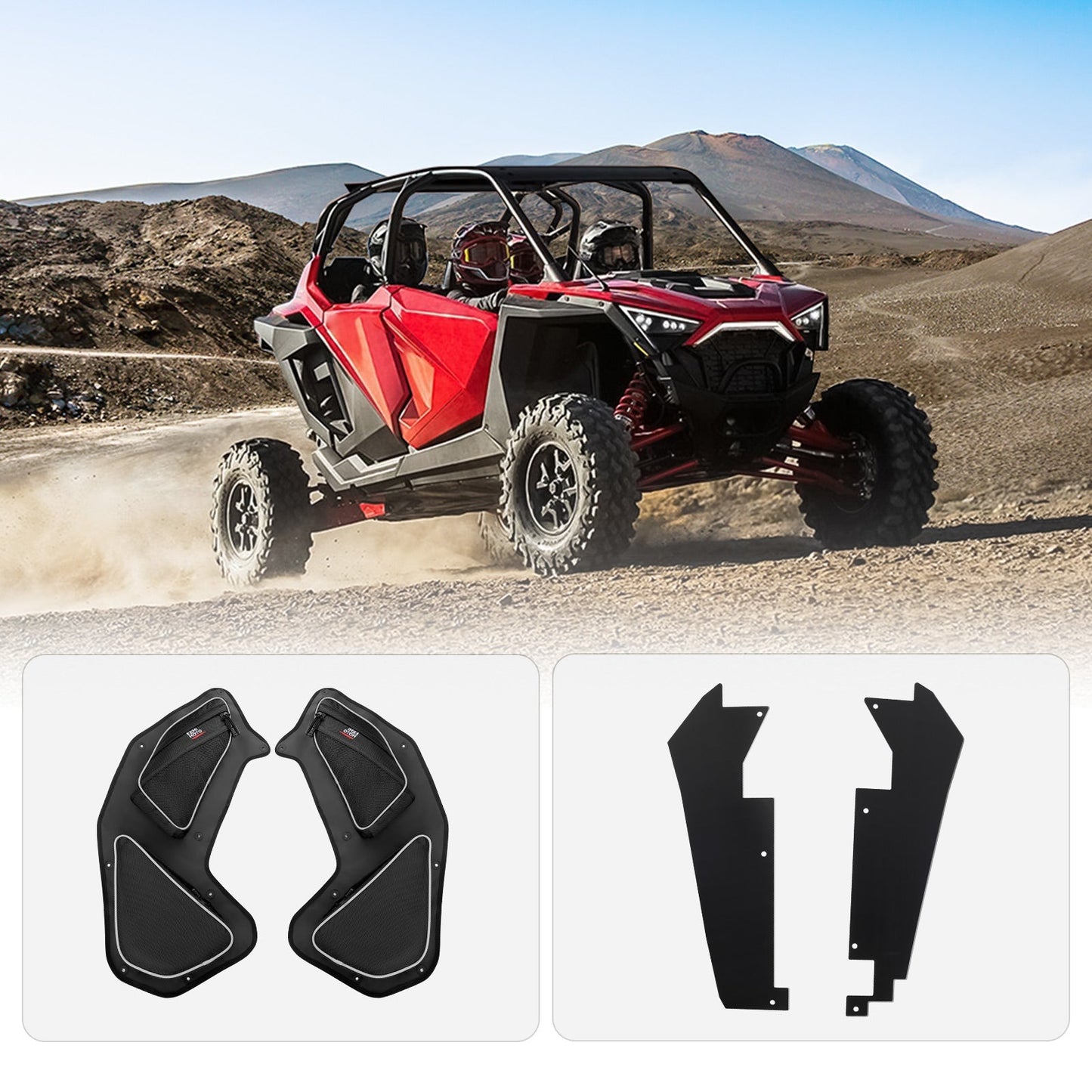Rear Door Bags and Fender Flares Fit Polaris RZR - Kemimoto