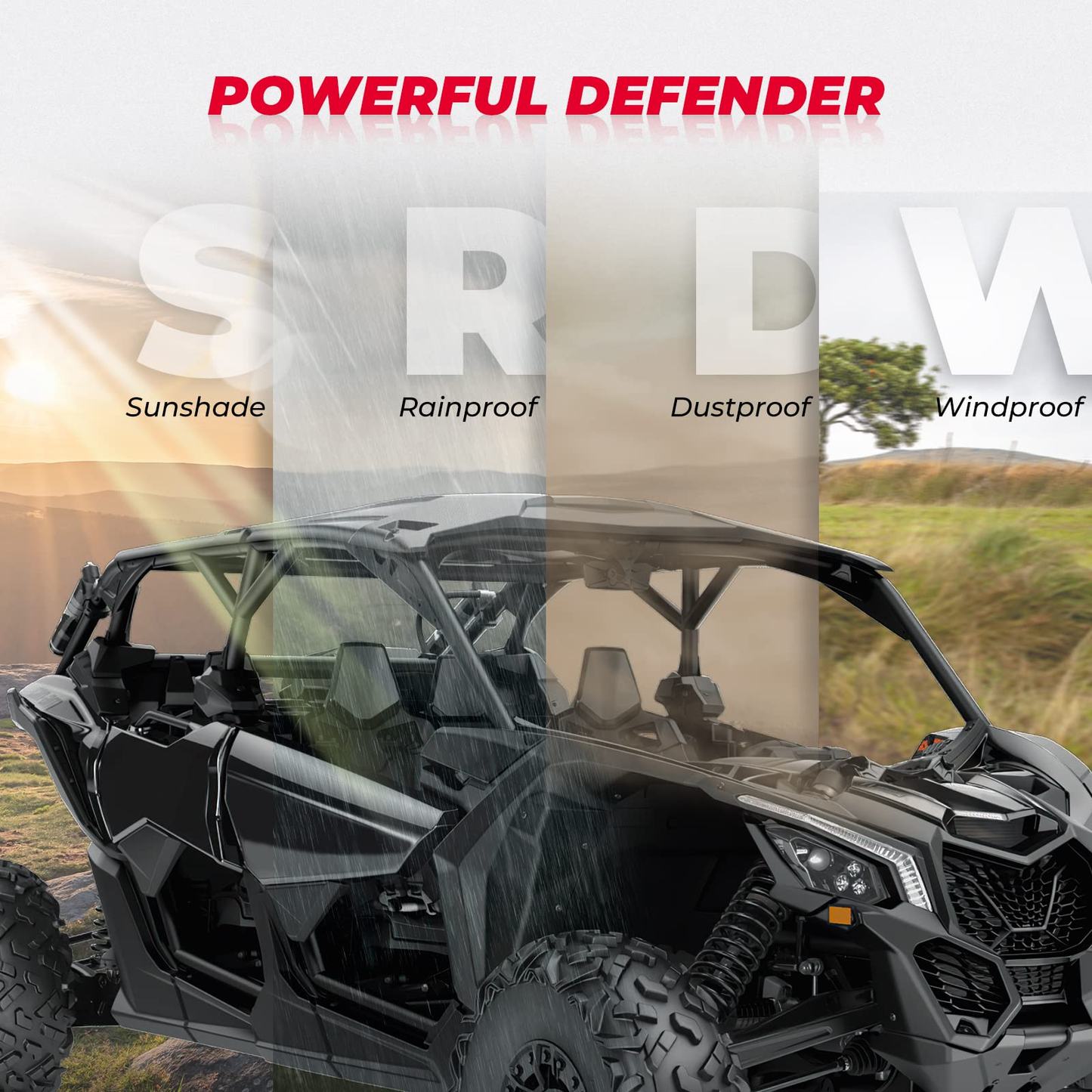 Maverick X3 Roof Combination Hard Roof Top Sunshade Sun Visor - Kemimoto