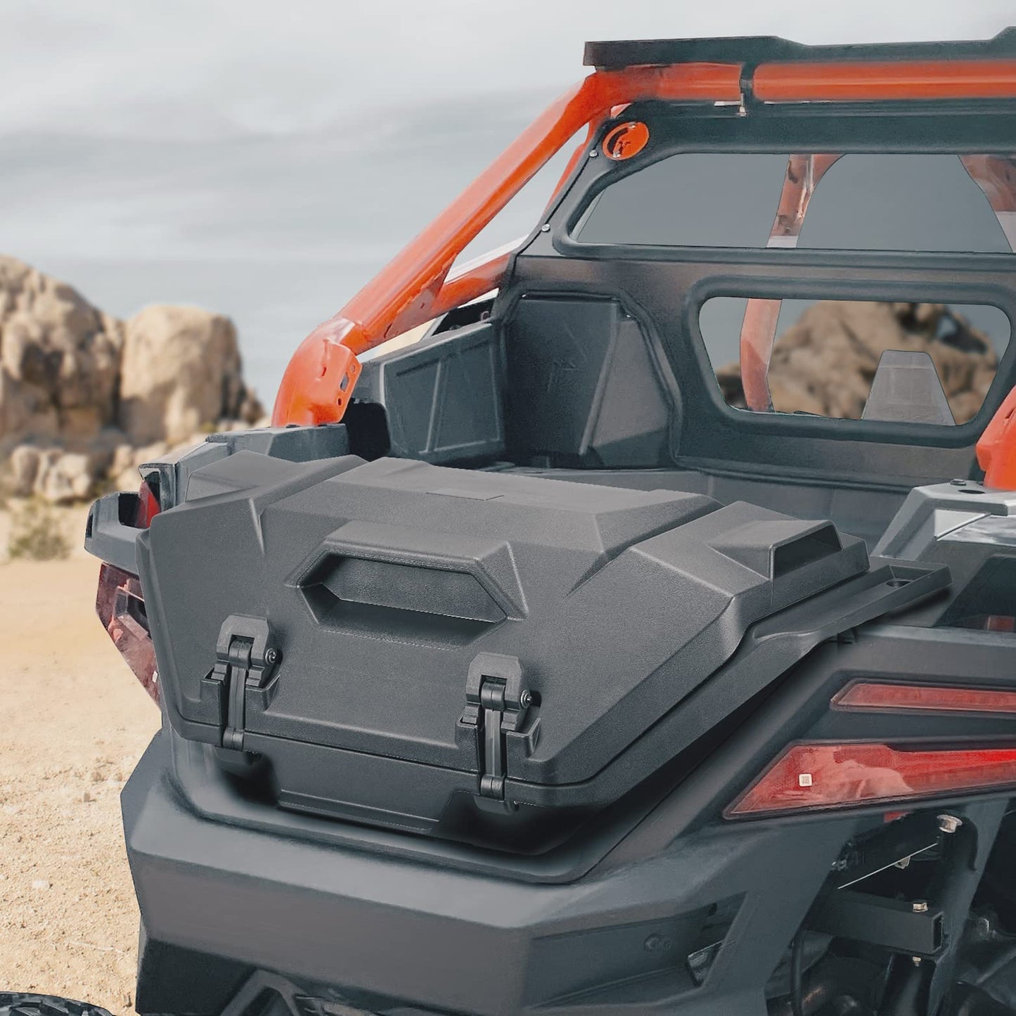 36L Rear Cargo Box with Two Lockable Latches Fit Polaris RZR PRO R - Kemimoto