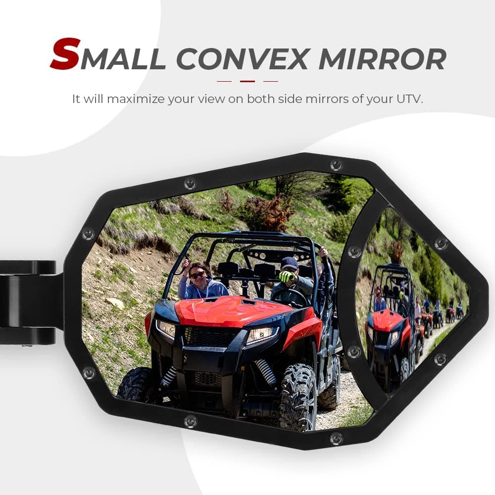 UTV 1.6"-2" Rear View Side Mirror fit can am maverick x3/Polaris RZR/Honda/kawasaki - Kemimoto