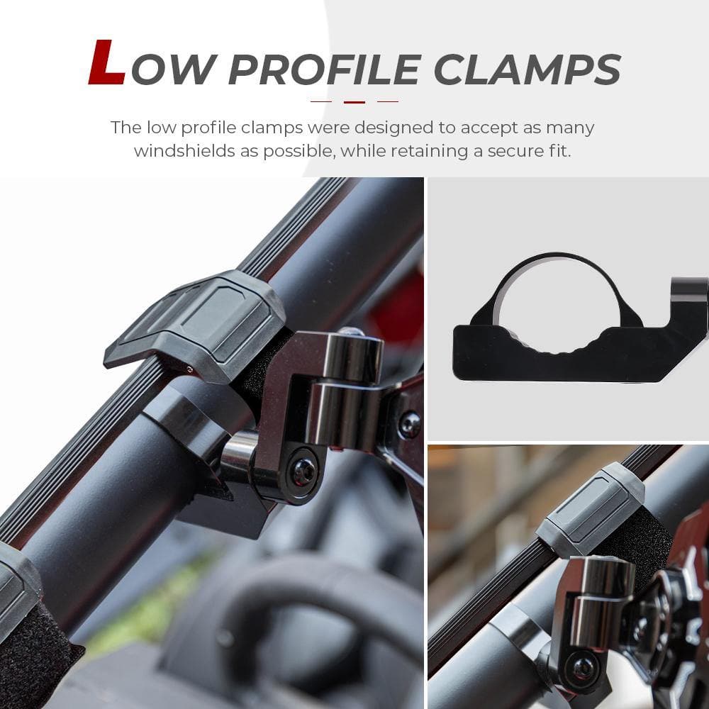 UTV 1.65"-2" Round Tube Adjustable Rear View Mirror & UTV 1.6"-2" Round Tube Adjustable Side Mirror - Kemimoto