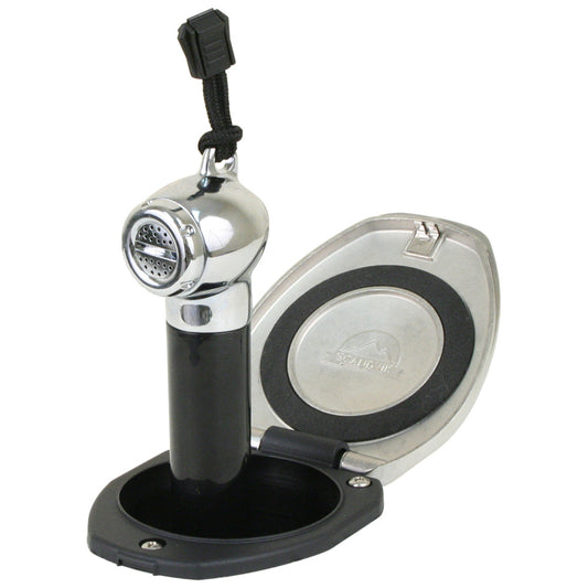 Scandvik Black  SS Recessed Transom Shower HandleHose  VerticalHorizontal Mount  6 Hose 12124P