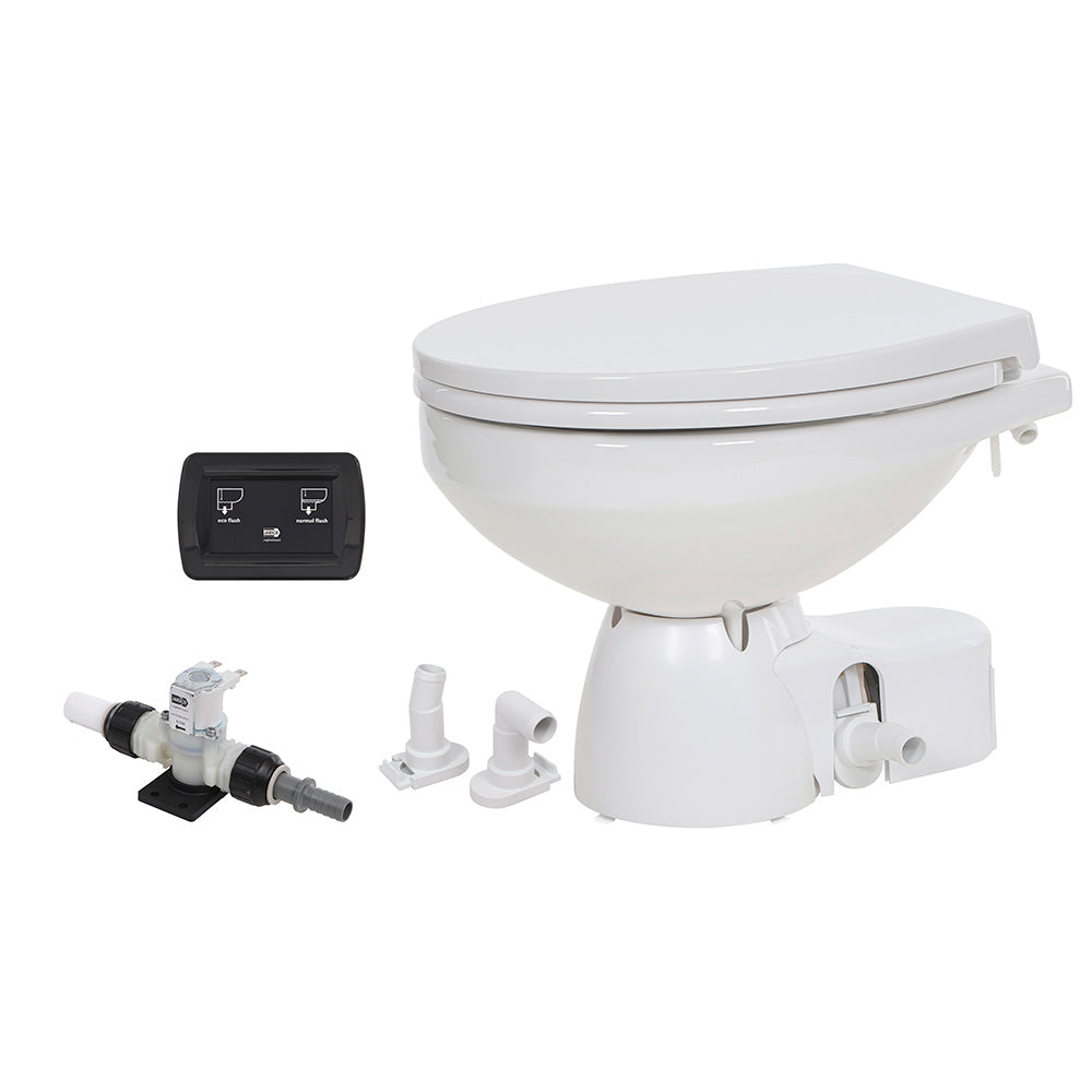 Jabsco Quiet Flush E2 Fresh Water Toilet Regular Bowl  24V  Soft Close Lid 380454194RSP