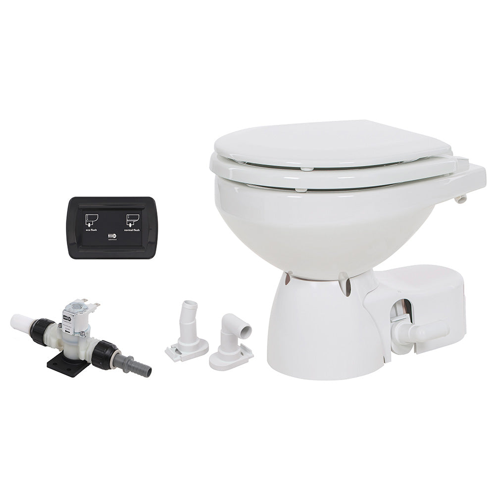 Jabsco Quiet Flush E2 Fresh Water Toilet Compact Bowl  24V  Soft Close Lid 380453094RSP