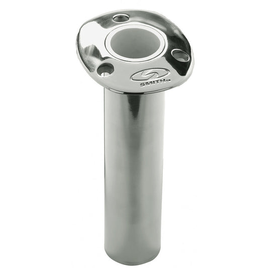 CE Smith Flush Mount Rod Holder  0 Degree  9 Depth  Stainless Steel  Cast Bottom  White Vinyl Liner 53670CA