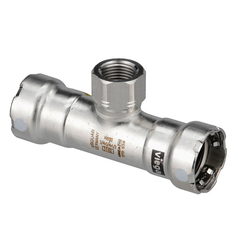 Viega MegaPress 316 FKM Tee wFPT  1 x 1 x 12 FPT 91855