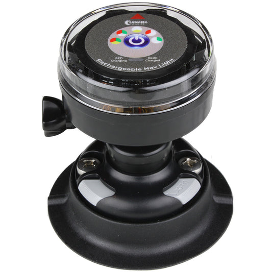 Lunasea Rechargeable TriColor Portable Navigation Light wRailBlaza Quikport Mount  Black LLB72BKUB01