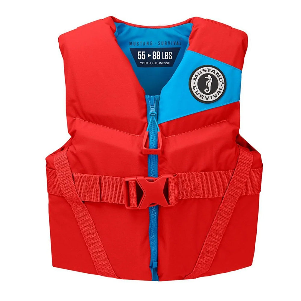 Mustang Youth REV Foam Life Vest  Imperial Red MV3570022770
