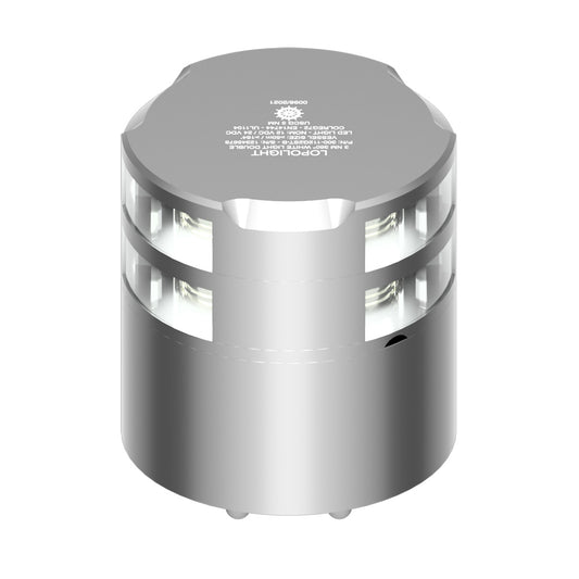 Lopolight 360 DoubleStacked 3nm Masthead Light  Silver Anodized 300112G2ST