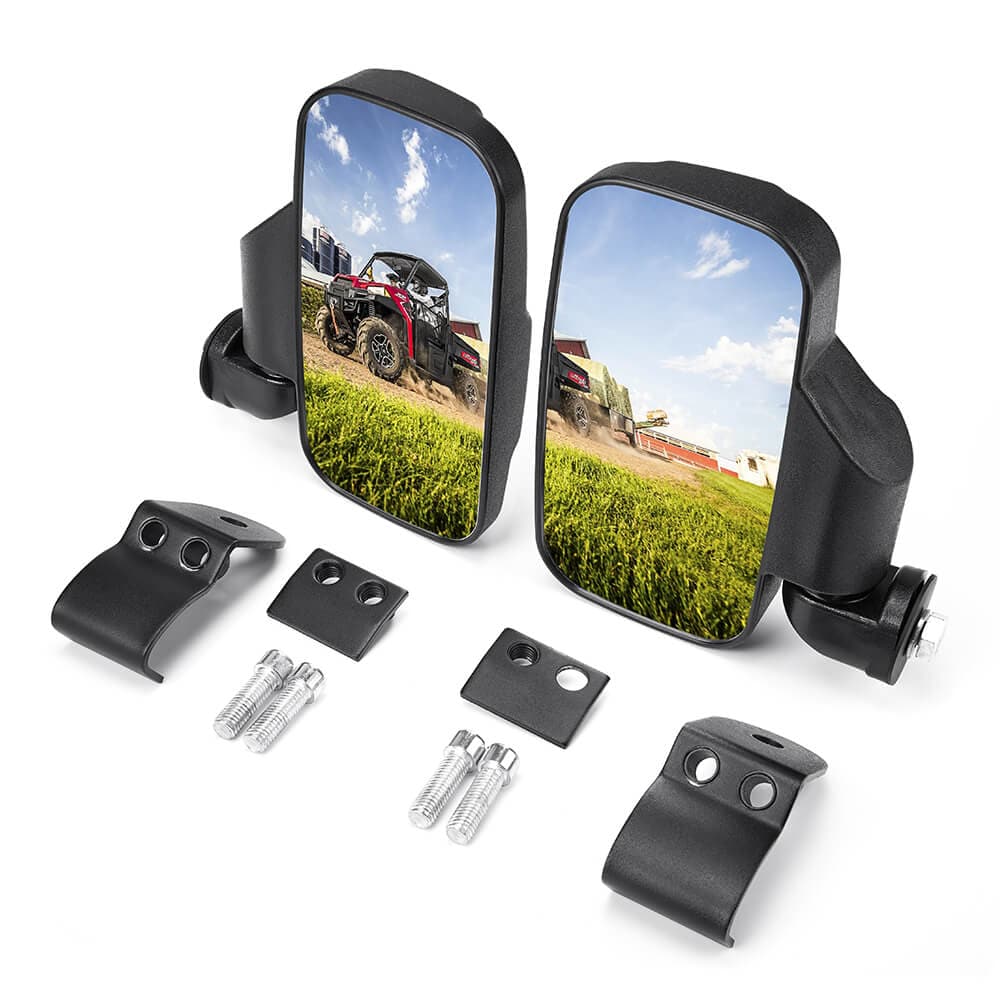 Polaris Ranger 1000 Adjustable Break Away Side Mirrors & UTV Waterproof Seat Cover - KEMIMOTO