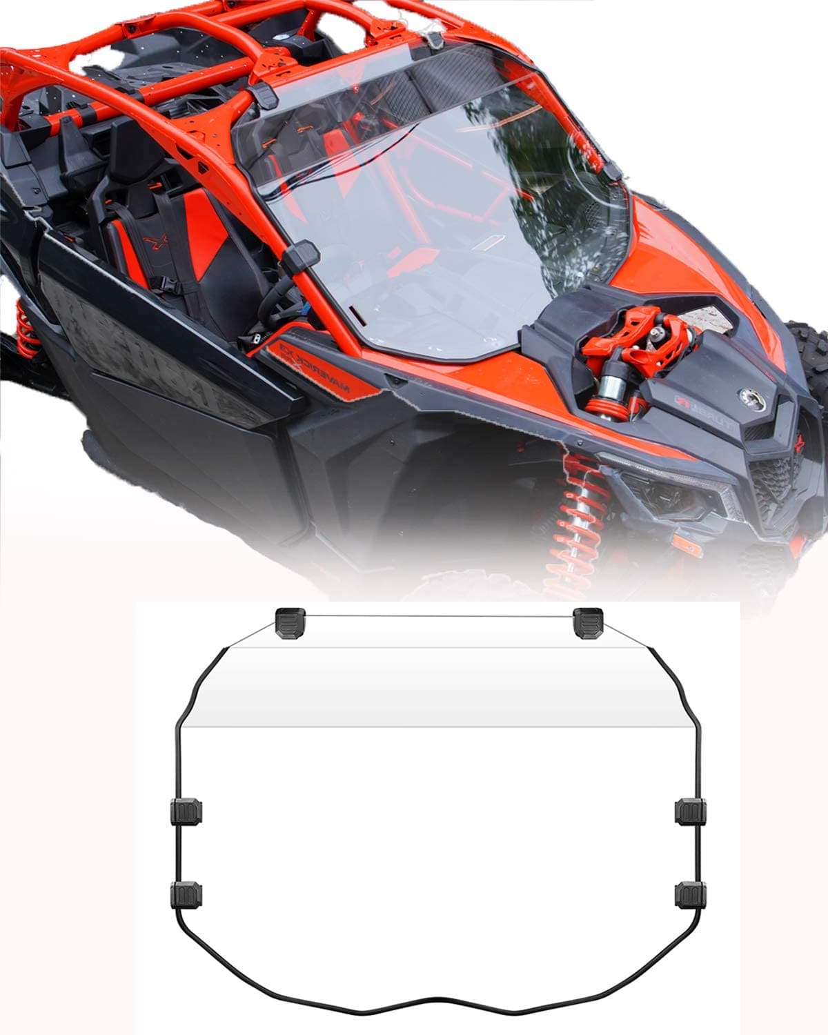 Full Windshield & Windshield Wiper & Windshield Washer for Can-Am Maverick X3