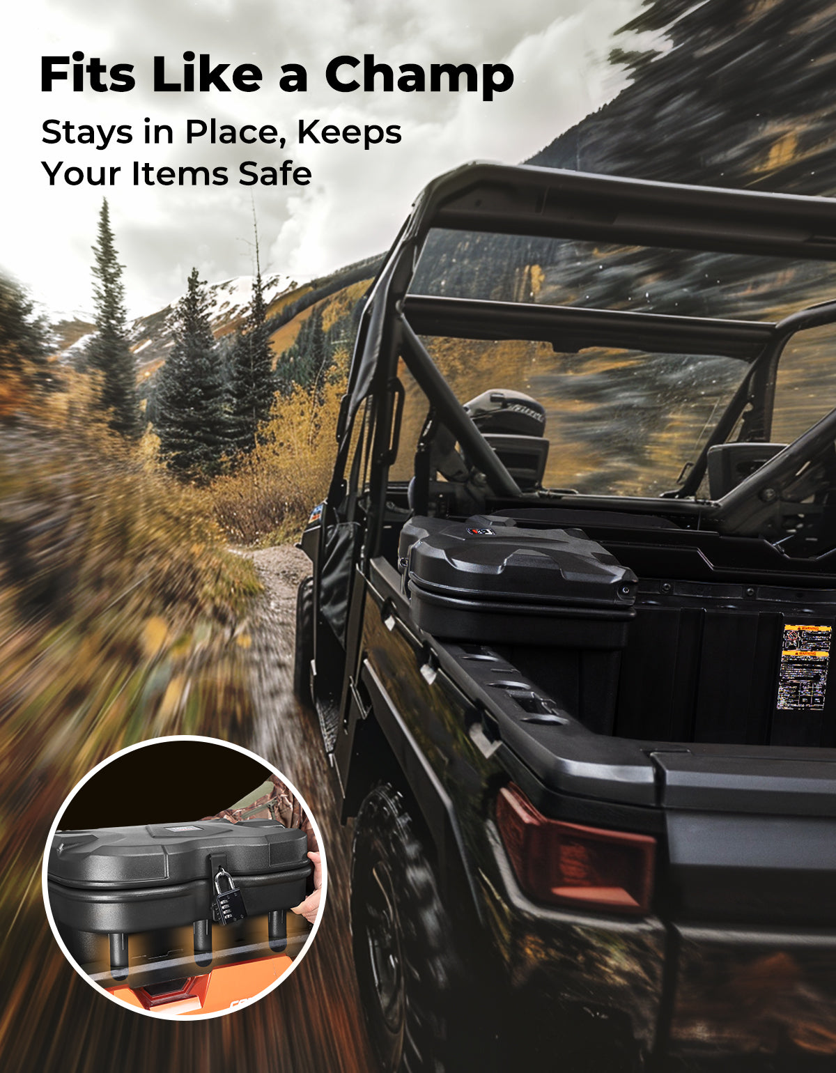 KEMIMOTO UTV Bed Storage Box 5.5GAL for Polaris Ranger 1000/XP 900 570 500 General 1000 4