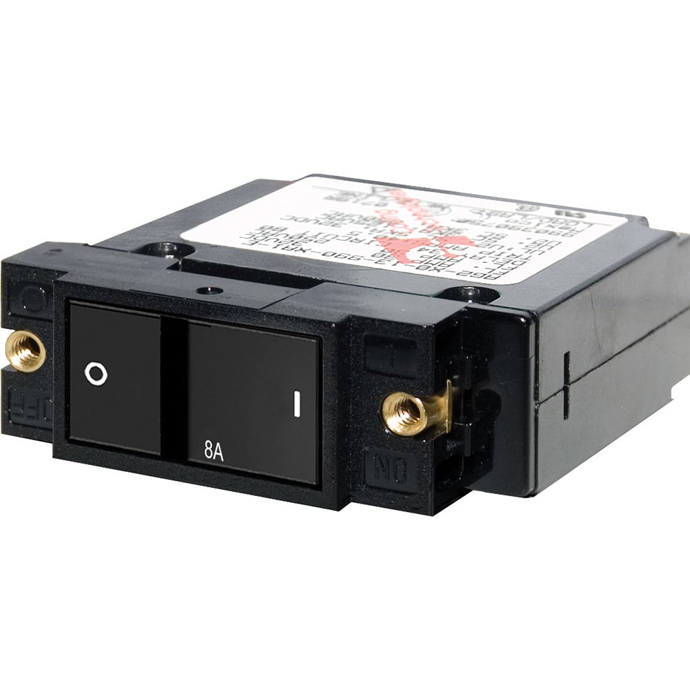 Blue Sea 7401 Single Pole Small Case 2 Flat Rocker Circuit Breaker  8 Amp 7401