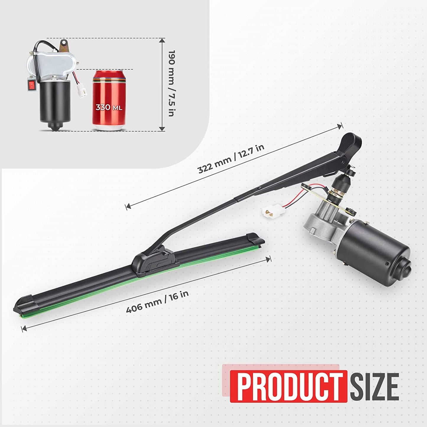 Full Windshield & Windshield Wiper & Windshield Washer for Can-Am Maverick X3