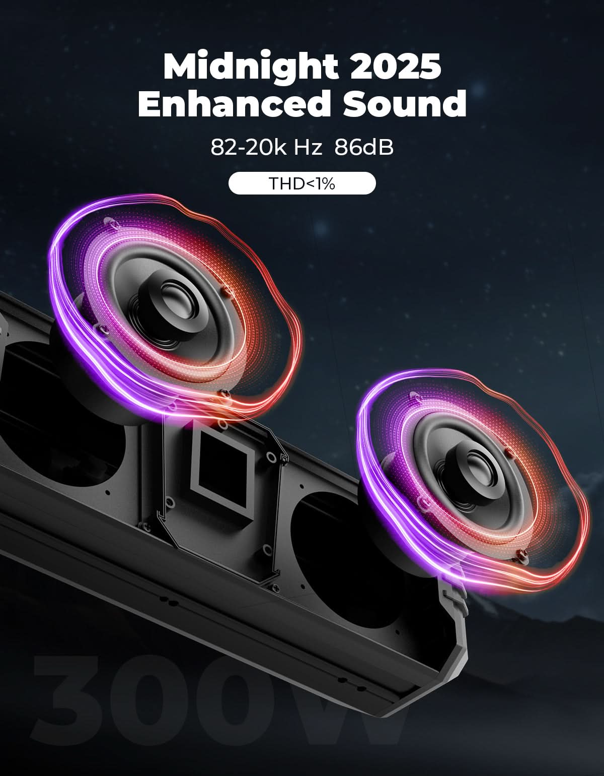 Midnight 40 16' Bluetooth Sound Bar –2025 Compact RGB UTV Speaker for Golf Cart, ATV, Polaris RZR