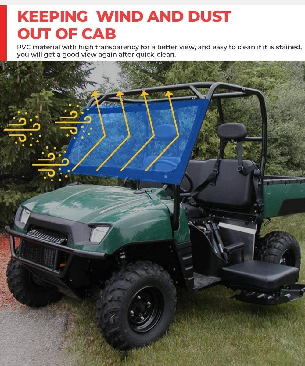 Front Mule Instant Windshield For Kawasaki Mule2500/3000/Polaris Ranger
