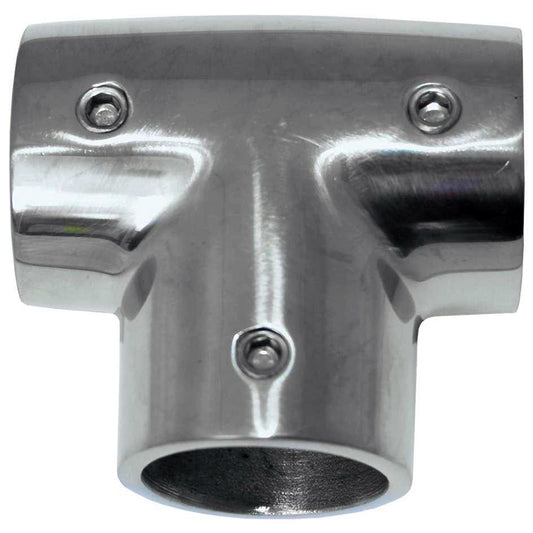 Whitecap 1 OD 90 Degree SS Tee Rail Fitting 6143C