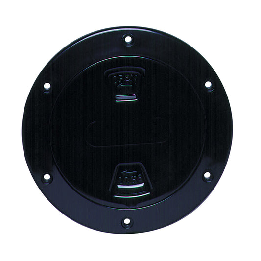 Beckson 4 Smooth Center ScrewOut Deck Plate  Black DP40B
