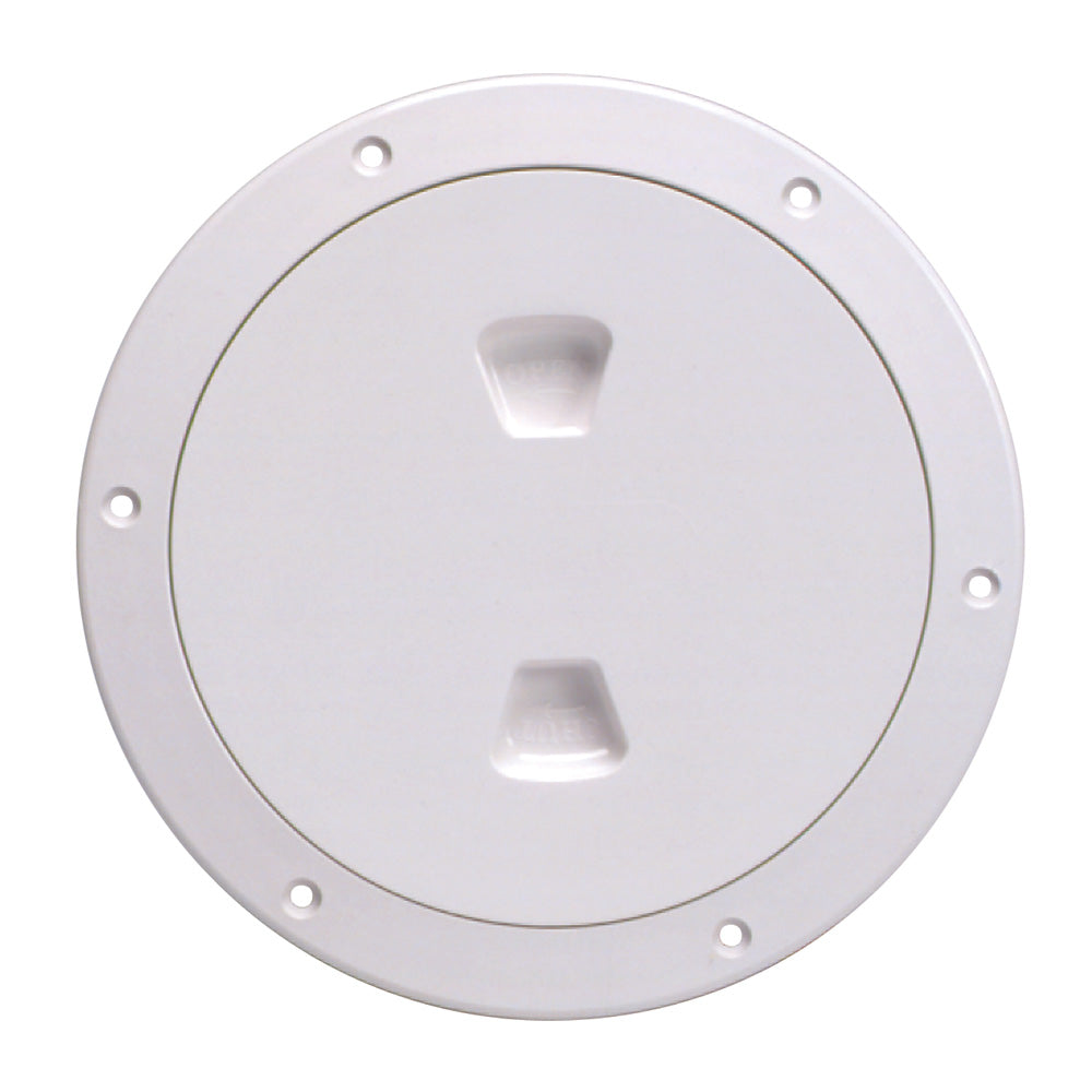 Beckson 6 Smooth Center ScrewOut Deck Plate  White DP60W