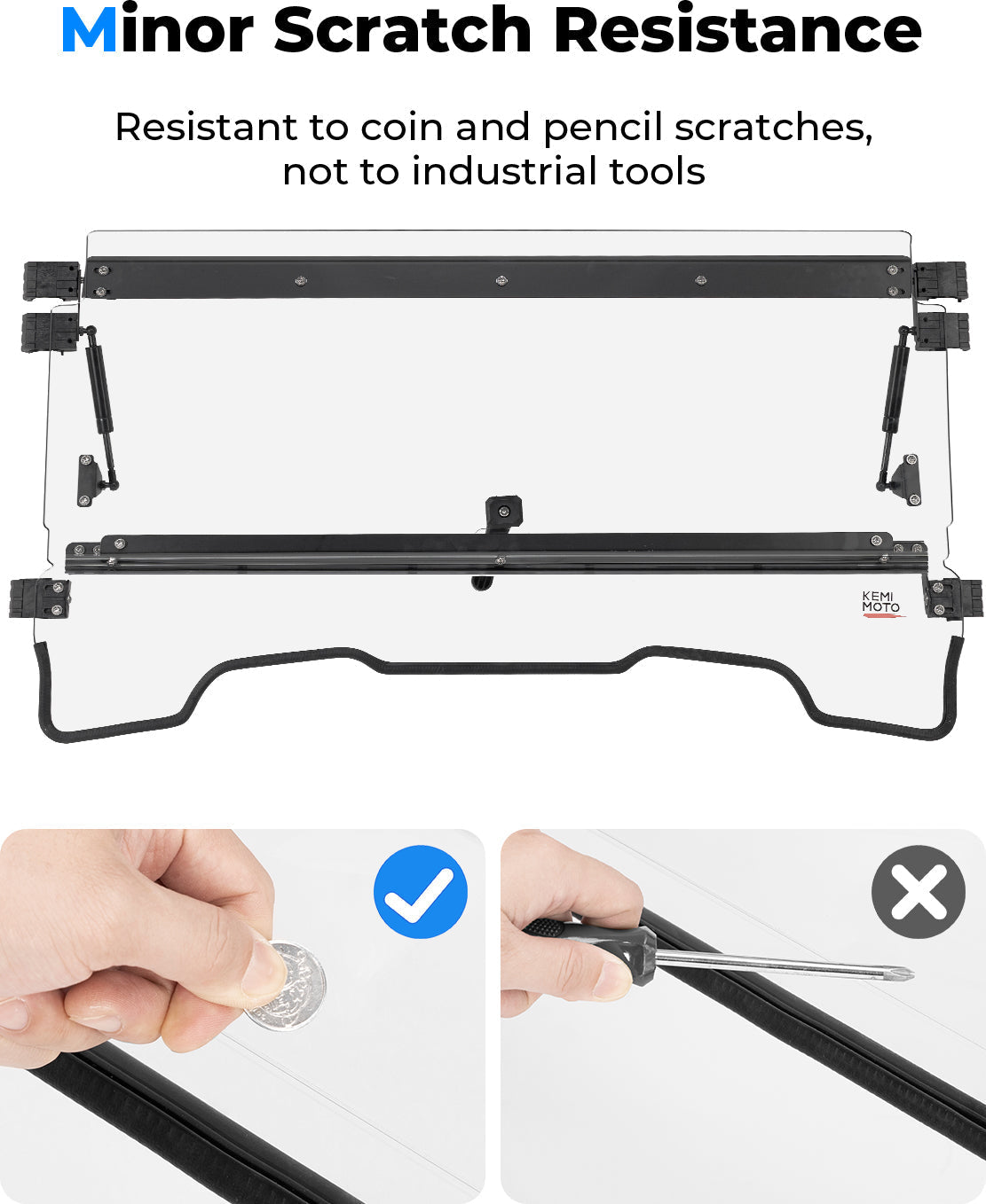 UTV Flip Up Windshield for Pioneer 700/700-4 2014-2025 - Kemimoto