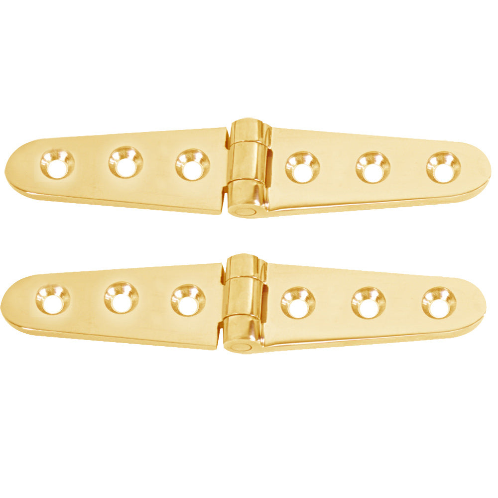 Whitecap Strap Hinge  Polished Brass  6 x 118  Pair S0605BC