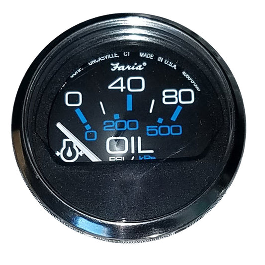 Faria Chesapeake Black 2 Oil Pressure Gauge 80 PSI 13702