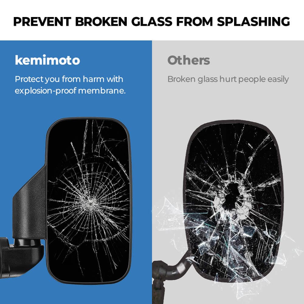 Polaris Ranger XP 1000 Adjustable Break Away Side Mirrors & Under Seat Storage Box - KEMIMOTO