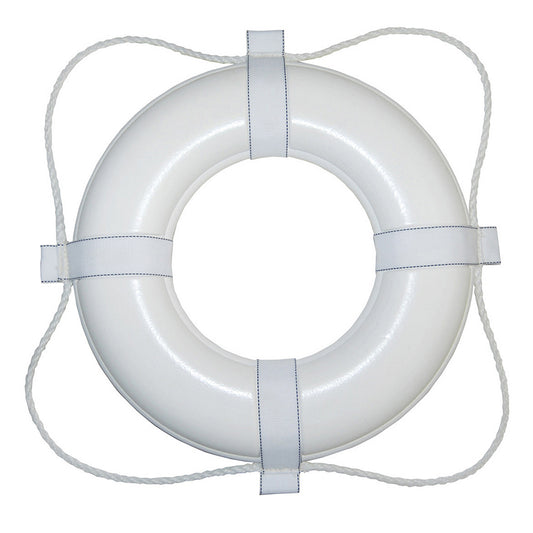 Taylor Made Foam Ring Buoy  20  White wWhite Grab Line 360